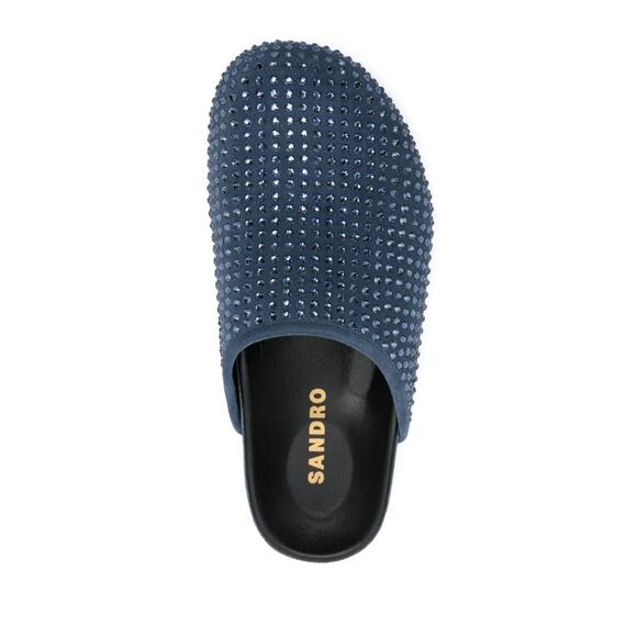Sandro 'Rhinestone' Blue Mules Size 8 - Picture 1 of 5